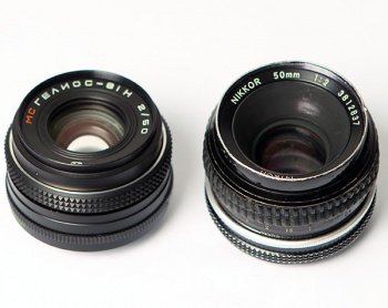 Nikon 50mm f/2.0 и Гелиос-81Н